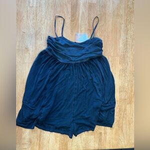 NWT Free People Intimately Heating Up Romper in Washed Black color size XS